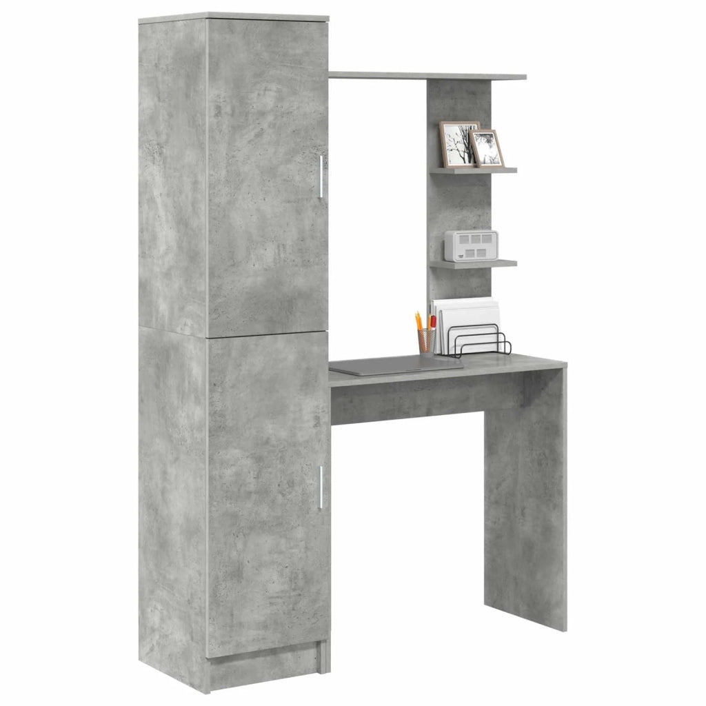 Scrivania | Tavolo da Ufficio 2 pz Grigio cemento