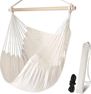 Sedia a Sospensione Grande Sedia a Sospensione Relax Sedia a Sospensione Pendente Telaio in Cotone per Superiore Comfort e Durabilità Perfetta per Interno/Esterno Camera da Letto Patio Terrazza Giardino Relax