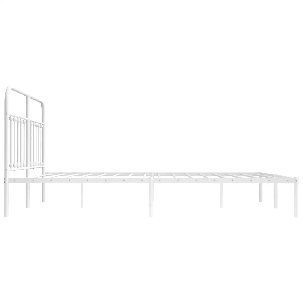 Giroletto con Testiera-Struttura Letto con testiera Metallo Bianco 160x200 cm 901407