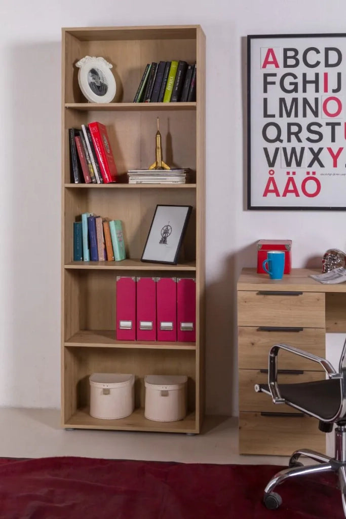 LIBRERIA 5 VANI ROVERE ARTISAN PER STUDIO, CAMERETTA L.69 P.35 H.200 cm
