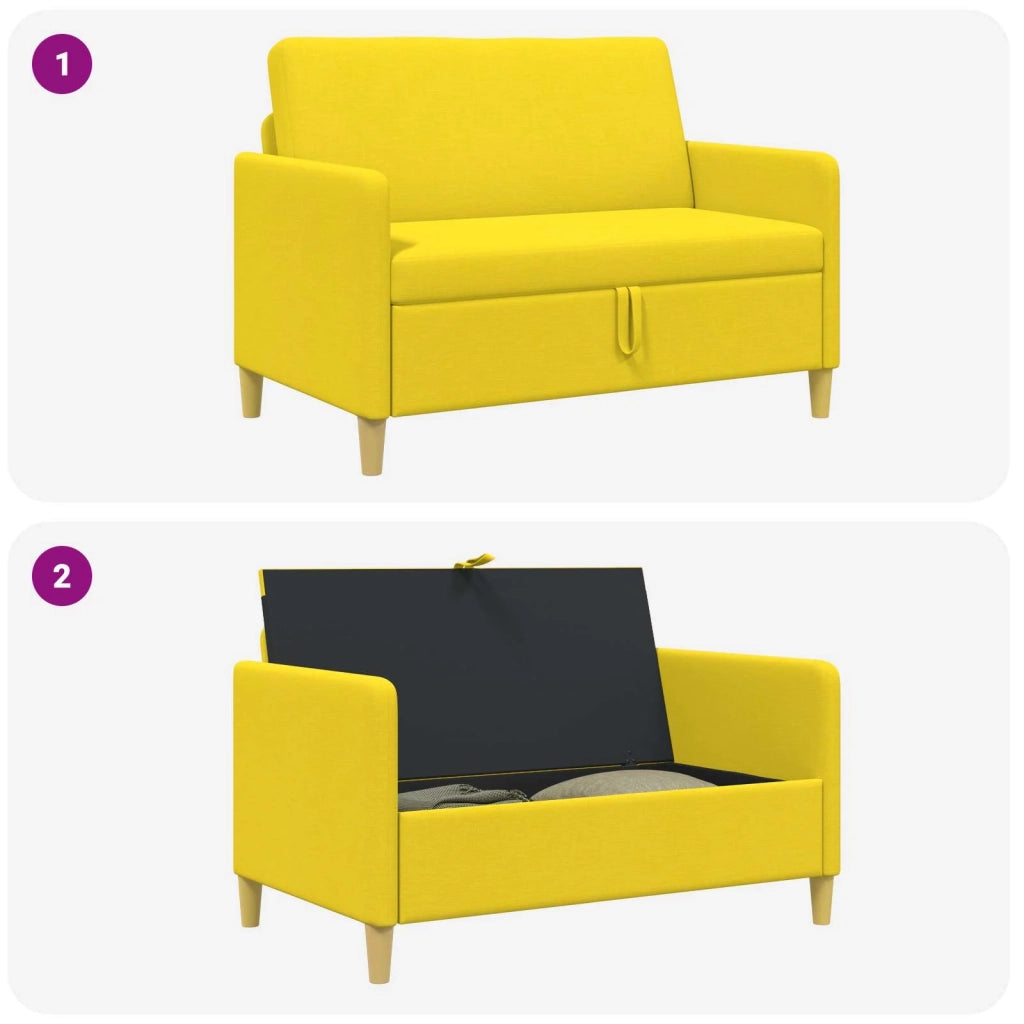 Divano con Storage Giallo Chiaro 122 x 78 x 87 cm Poliestere 42036901