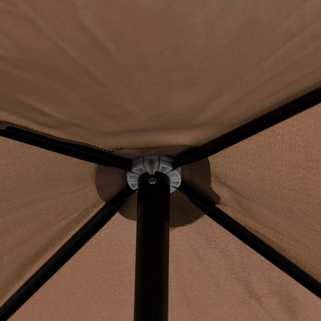 Ombrellone da Giardino 2x2 m Palo Ø28 mm in Matallo e Poliestere Marrone