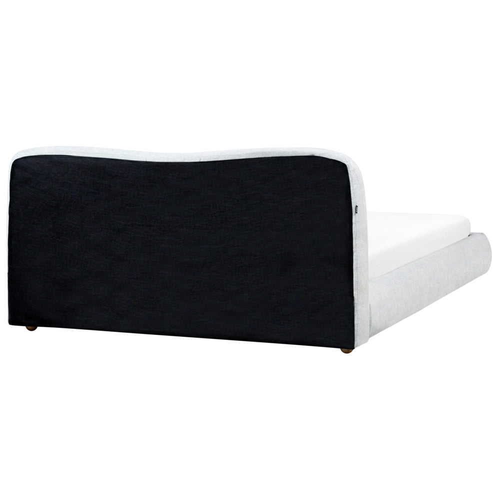 Letto contenitore Tessuto grigio chiaro poliestere 180 x 200 cm Design moderno e minimalista Ottomana