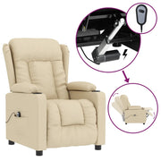 Poltrona | Sedia Relax Elettrica Reclinabile Crema in Tessuto