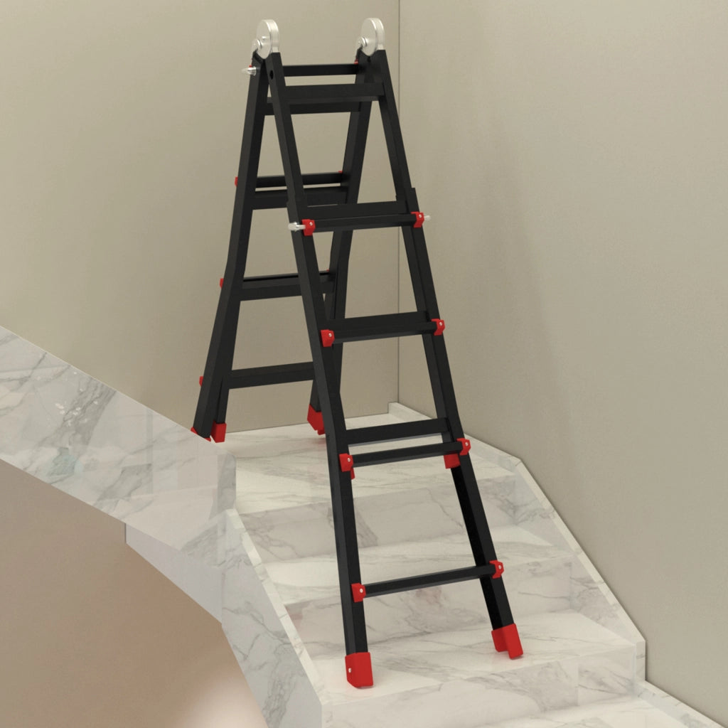 Scala Telescopica Alluminio Pieghevole ¨C Zephmum ¨C 4 m 8 Gradini 150 kg