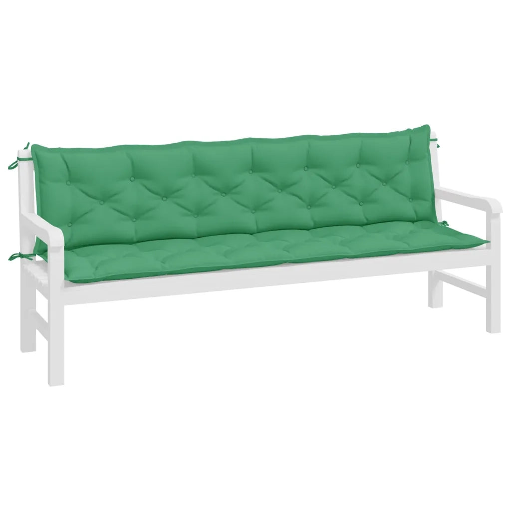 Cuscini per Panca 2 pz-Set di 2 Cuscini per panchina Verdi 200x50x7 cm in Tessuto Oxford