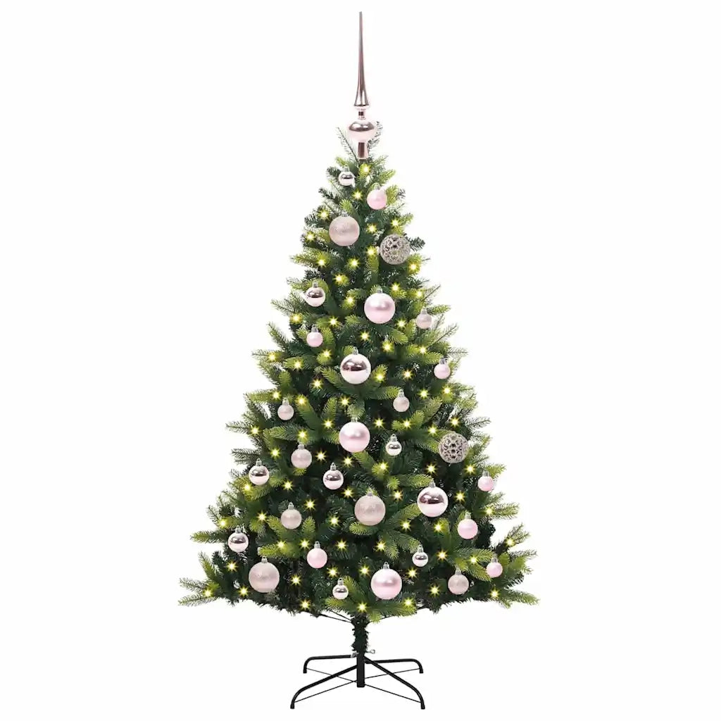 Albero di Natale Artificiale Pieghevole 150 LED Verde 120 cm 3395975