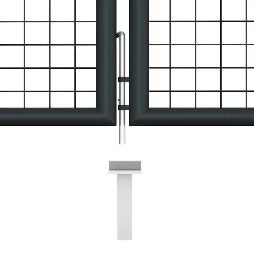 Cancello da Giardino in Rete di Acciaio Zincato 400x100 cm Grigio 145777