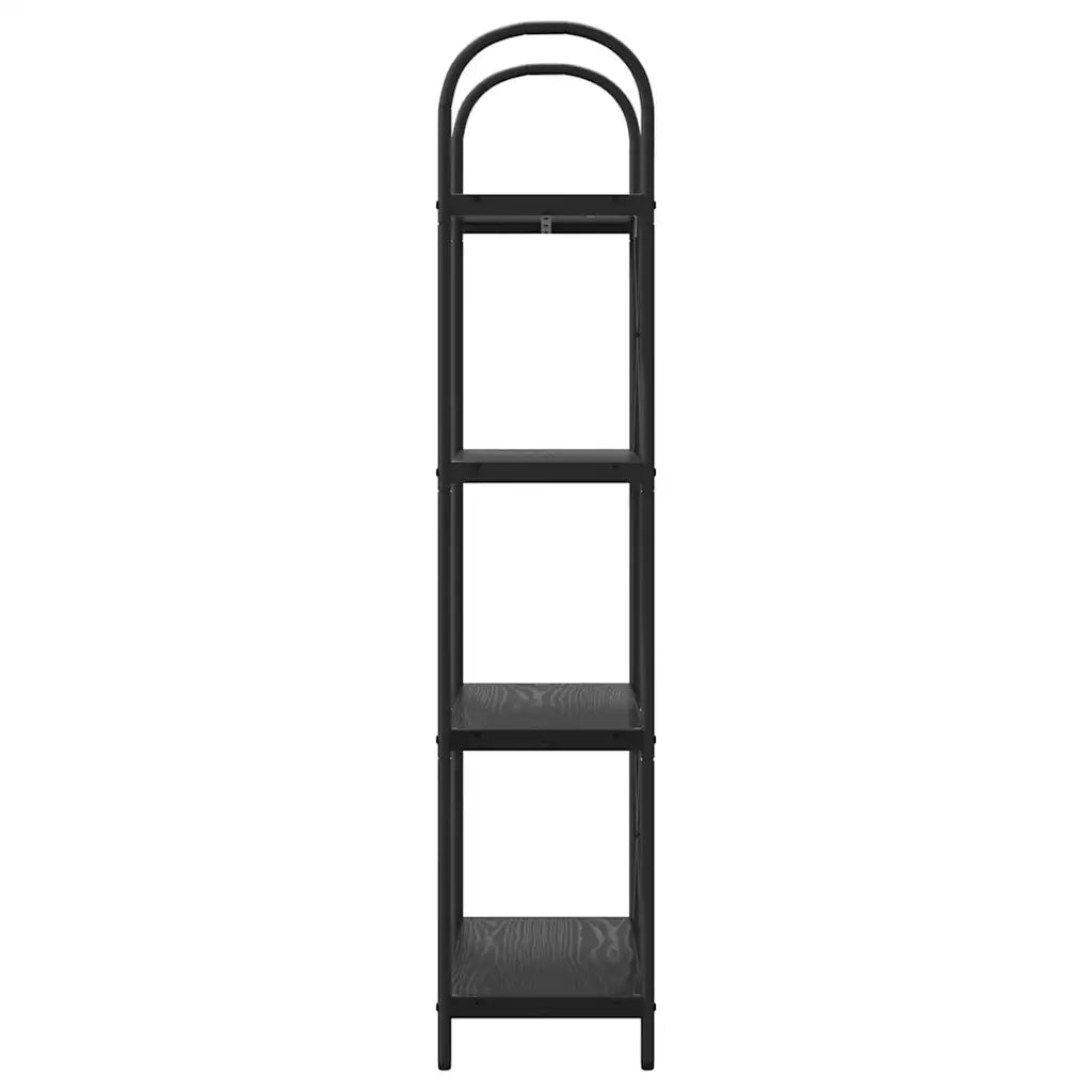 Libreria-Scaffale per Libri-Mobile di Stoccaggio Rovere Nero 60 x 30 x 146 cm Legno multistrato 314819