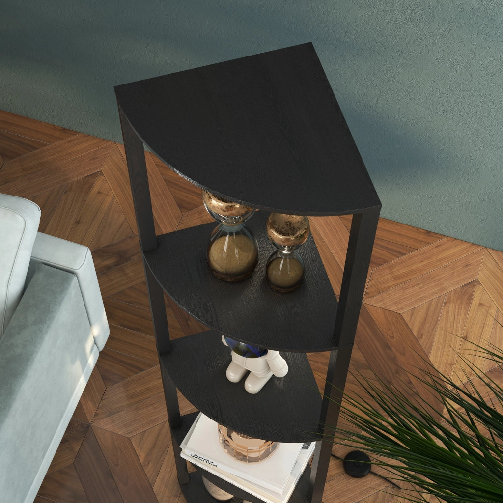 Lampada da terra con mensole ¨C Xylo ¨C Nero MDF 4 ripiani LED 3000K 163.5cm