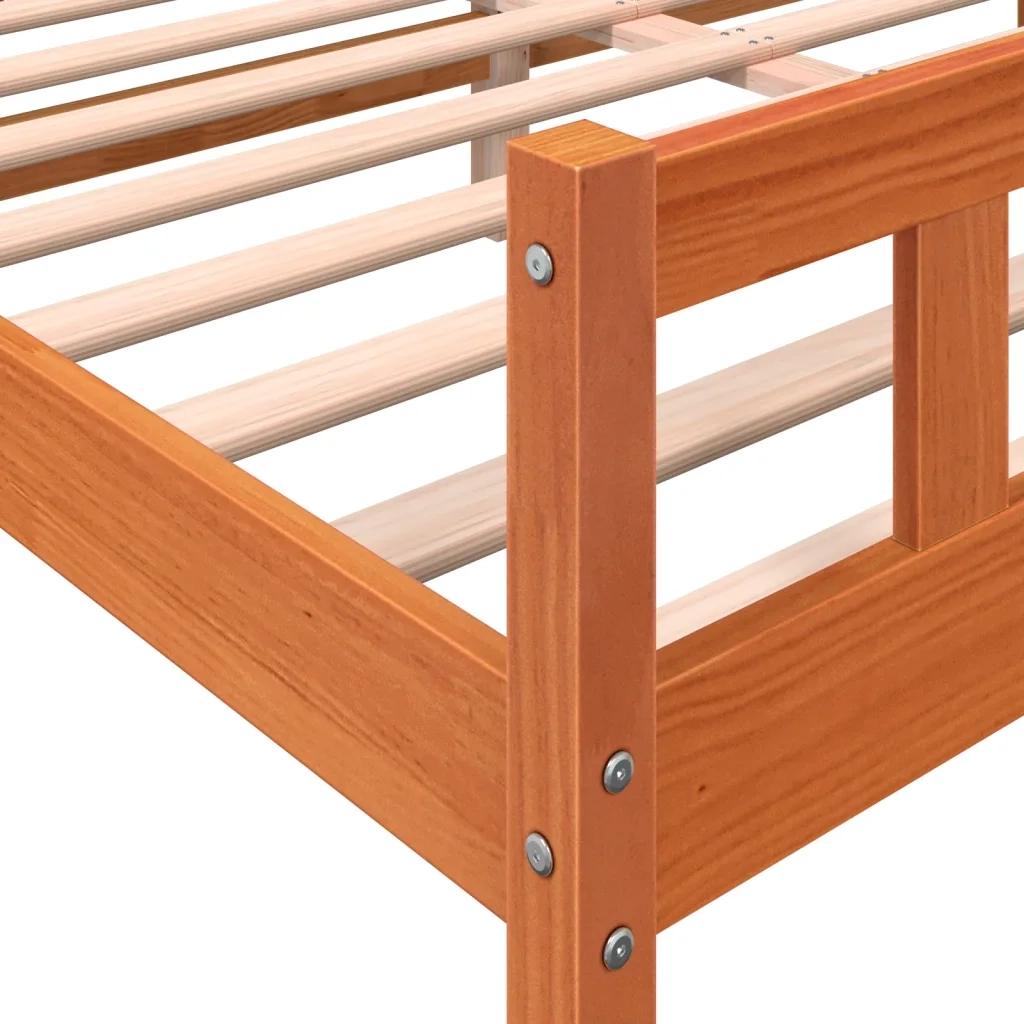 Letto senza Materasso Marrone Cera 160x200 cm in Legno di Pino 844399