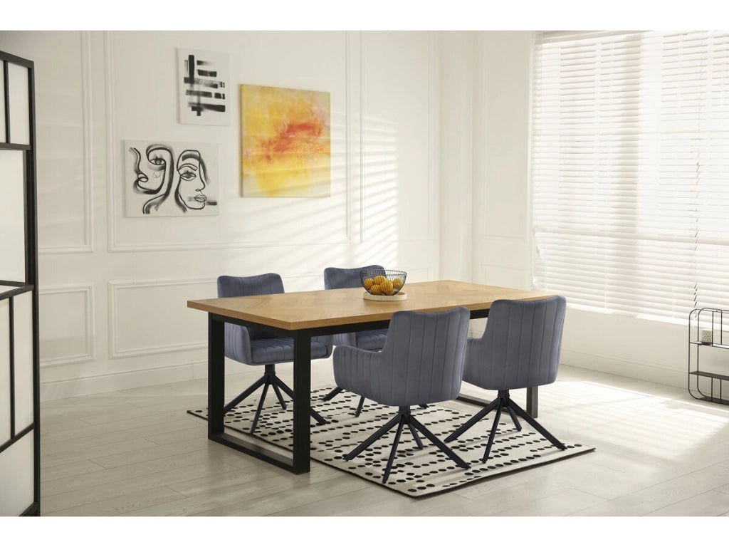 Set di 2 sedie in tessuto "Pharell" - 60 x 61 x 91 cm - Grigio