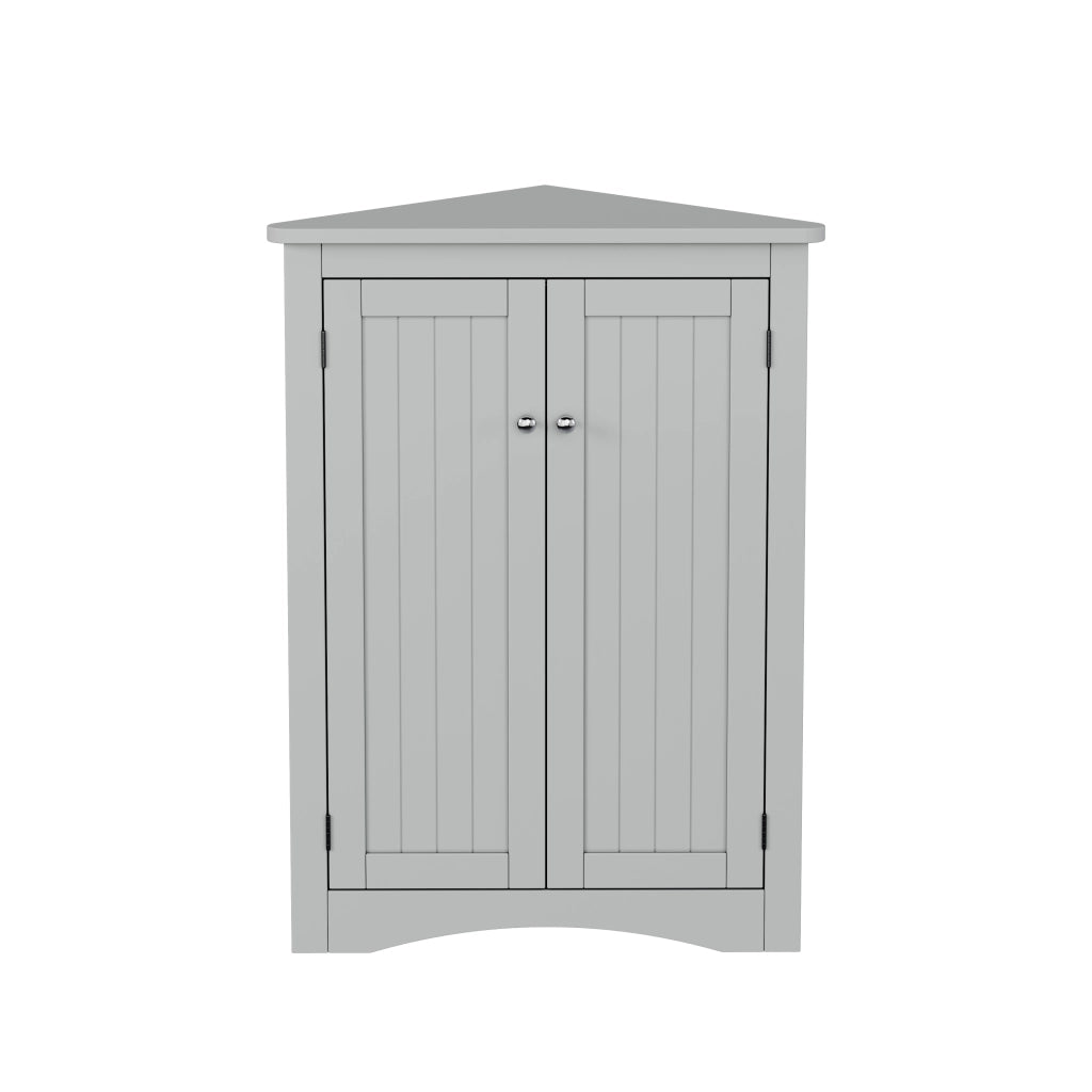 Mobile angolare con 2 ante e 3 vani; antiribaltamento - per bagno - 61.5×80 cm - grigio