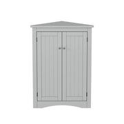 Mobile angolare con 2 ante e 3 vani; antiribaltamento - per bagno - 61.5×80 cm - grigio