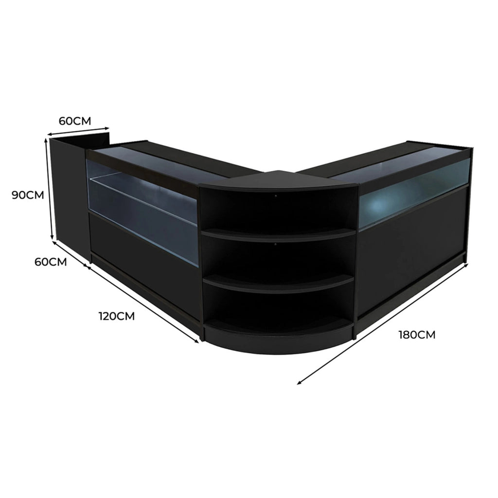 Set Banconi Nero Europa LED B1200 C1200 LM60 TB60 con Serrature e Vetrina