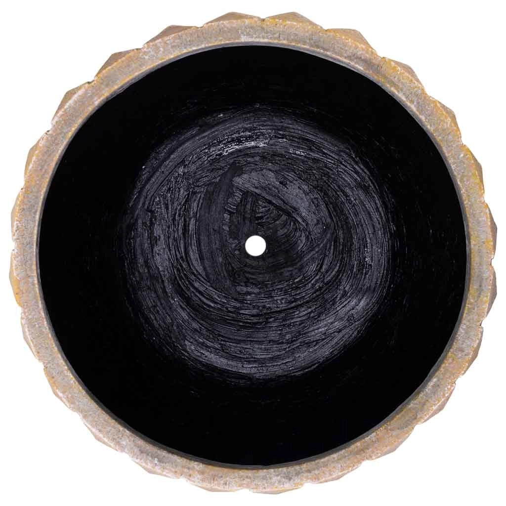 Vaso in fibra di vetro marrone 53x53x48,5 cm