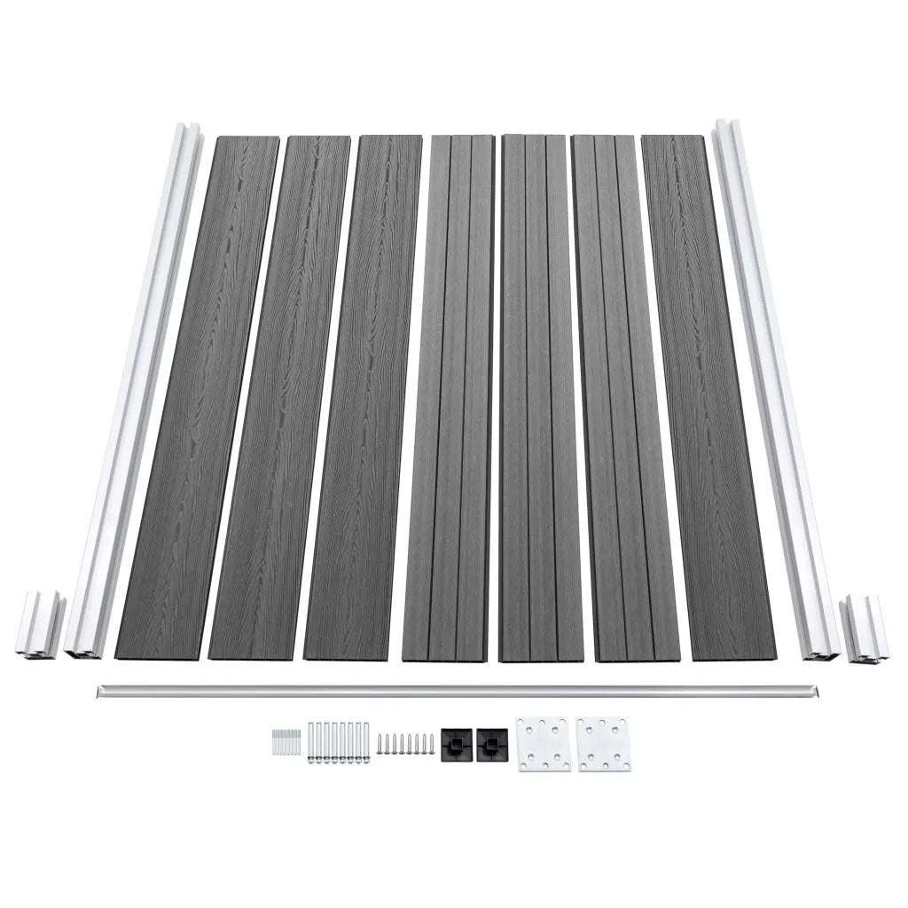Pannelli Recinzione WPC 1 Quadrato 1 Inclinato 273x186 cm Grigi cod mxl 7335