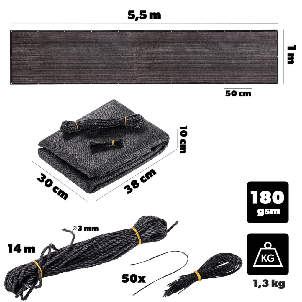 KADAX Osłona balkonowa PE 1 x 5m P40088 K16344