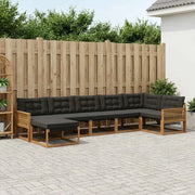 Set di divani da esterno con cuscino 8 pcs Naturale e Nero 3381588