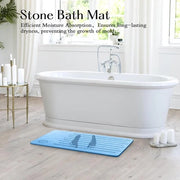 Matte di pietra di diatomea, pietra di mattonella antiscivolo, mattonella di pietra per bagno sneldrogante, personalizza la tua camera da bagno con questa mattonella di pietra assorbente (blu, 60 x 39 cm)