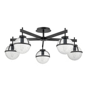 Lampada sospesa Hinkley Hollis nera Ø81cm 5xE14 IP44