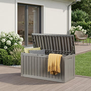 Baule da Giardino Vades Contenitore Multiuso 117 x 47 x 59 cm - Grigio Chiaro, Effetto Legno casa.pro
