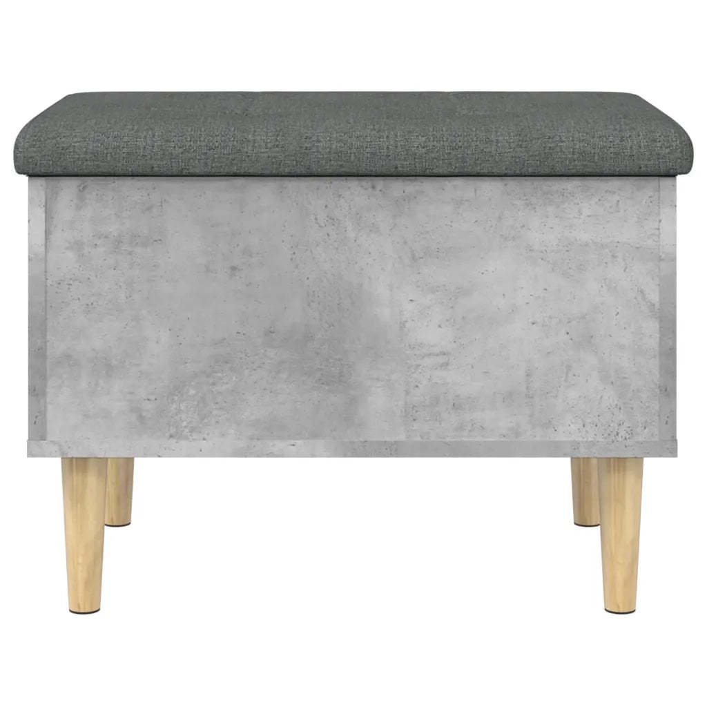 Panca Portaoggetti-Sgabello-Panca con Contenitore Grigio Cemento 62x42x46 cm Legno Multistrato