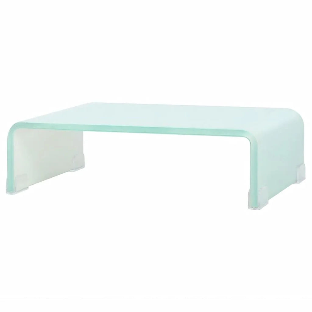 Pratico supporto TV/buffet/supporto per monitor di design per TV in vetro bianco da 40 cm 2502227