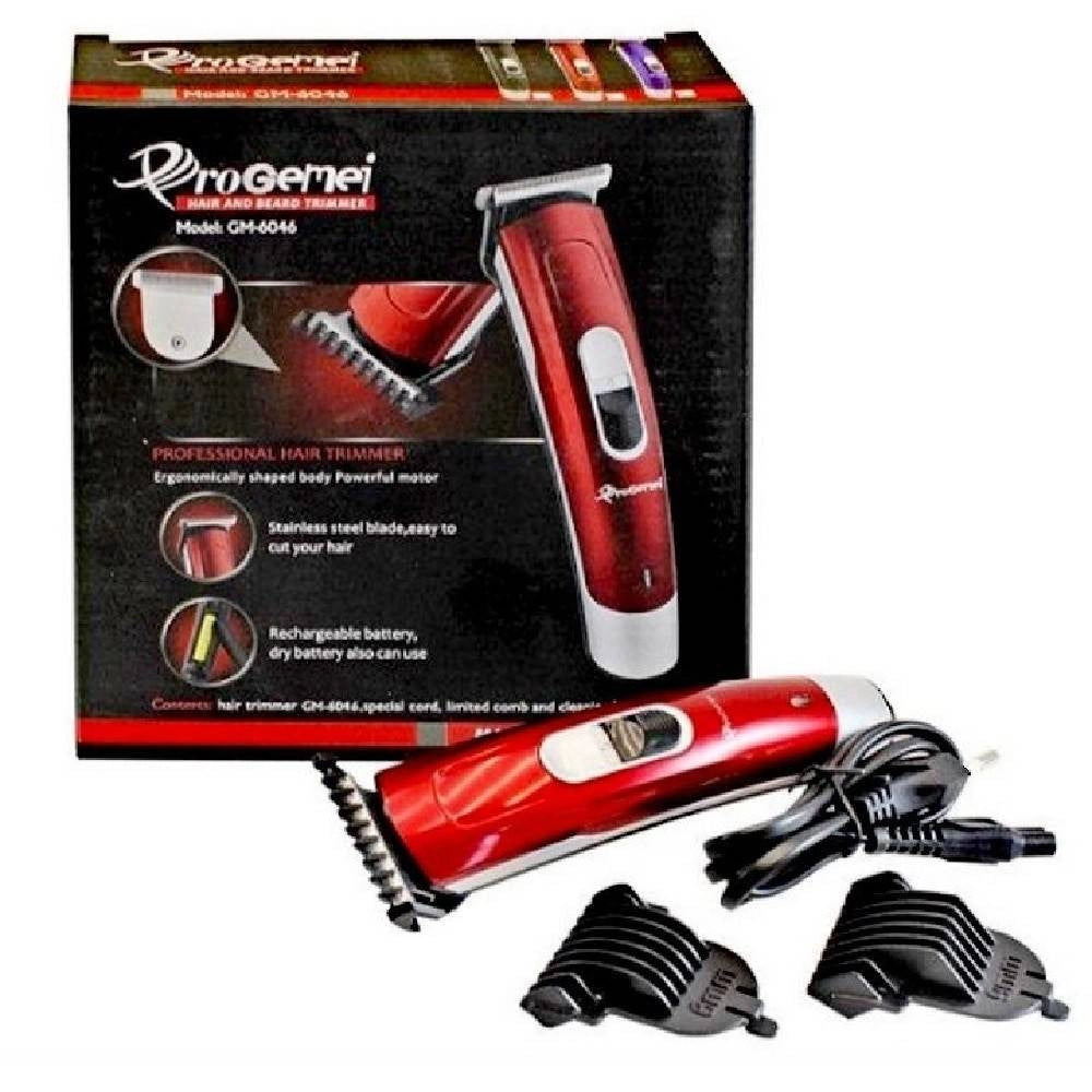 Trade Shop - Tagliacapelli Regola Barba Capelli Professionale Elettrico Gm-6046 Senza Fili -