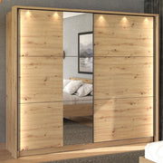 Armadio Camera da Letto Sorgono, Guardaroba Grande Appendiabiti, 236.5x210h cm Marrone Rovere Nodi