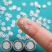 300 pezzi di neve metallica miniatura per decorare - piccoli decori natalizi - 5 mm - bianco.