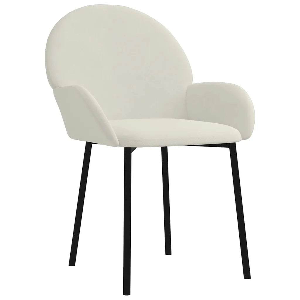 Sedie da Pranzo 2 pz Crema in Velluto cod mxl 19530