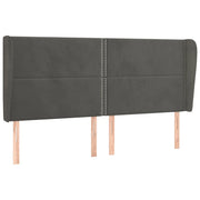 Testiera | Testata ad Orecchio GrigioScuro 163x23x118/128cm in Velluto