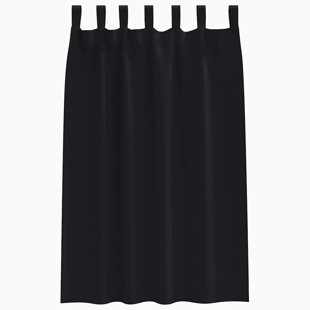 vidaXL Tende con tende 2 pcs Nero Poliestere