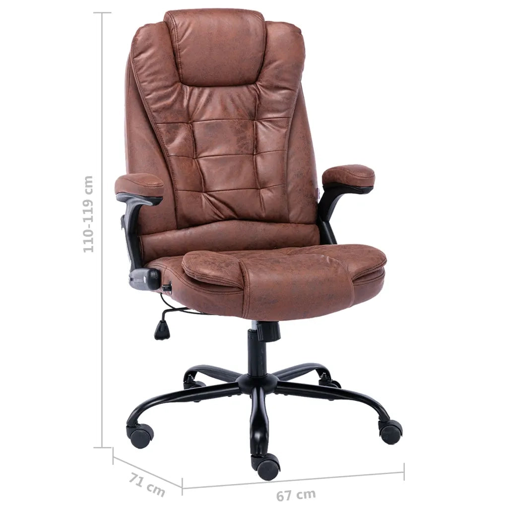 vidaXL Sedia da Ufficio Marrone Chiaro in Scamosciato