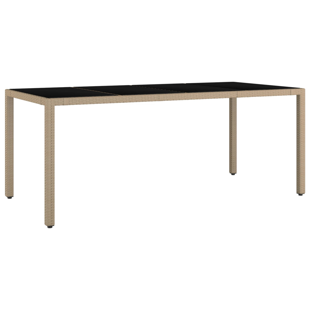 Set da Pranzo da Giardino  da 7 Pezzi Beige Polyrattan