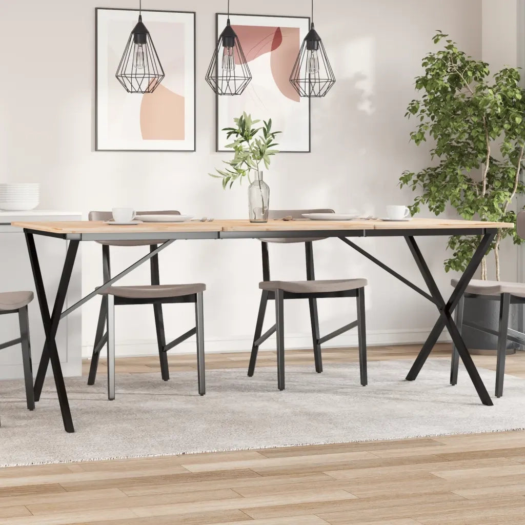 Telaio Gambe a X per Tavolo da Pranzo 160x80x73 cm in Acciaio 357912