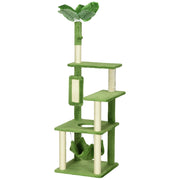 EasyComfort Albero Tiragraffi per Gatti con Amaca, Pallina e Tiragraffi in Sisal, 49x49x142cm, Verde