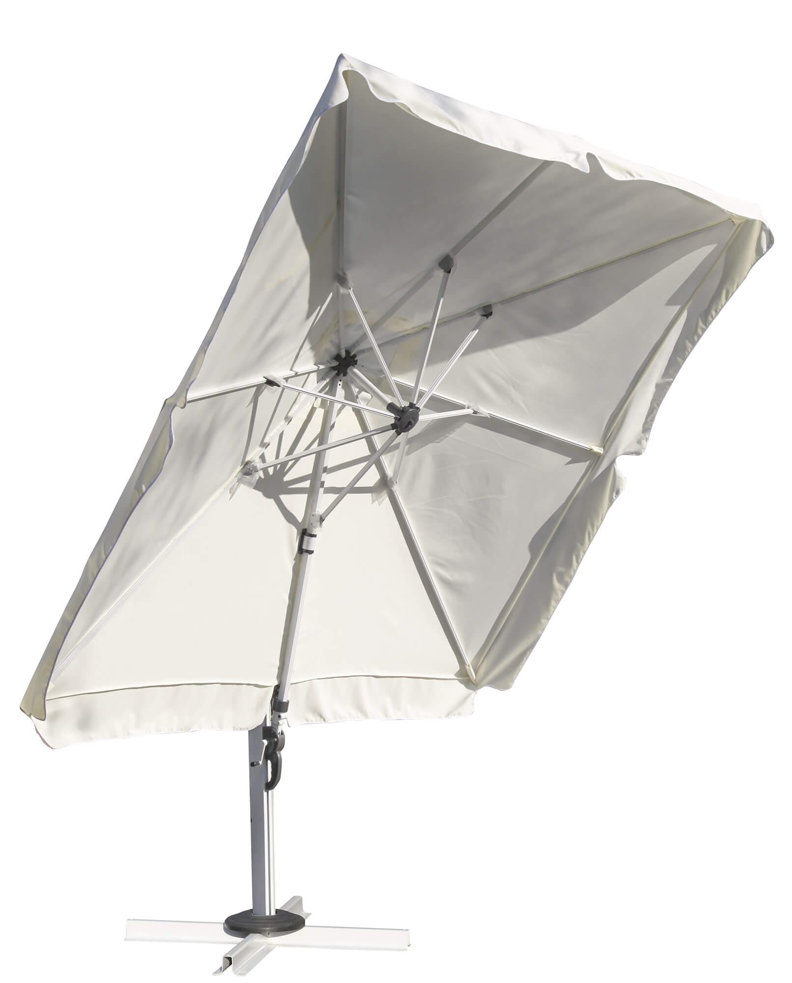 Ombrellone da Giardino Decentrato 3x4m in Alluminio e Poliestere Bianco