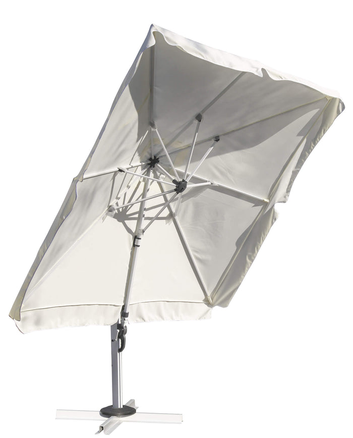 Ombrellone da Giardino Decentrato 3x4m in Alluminio e Poliestere Bianco