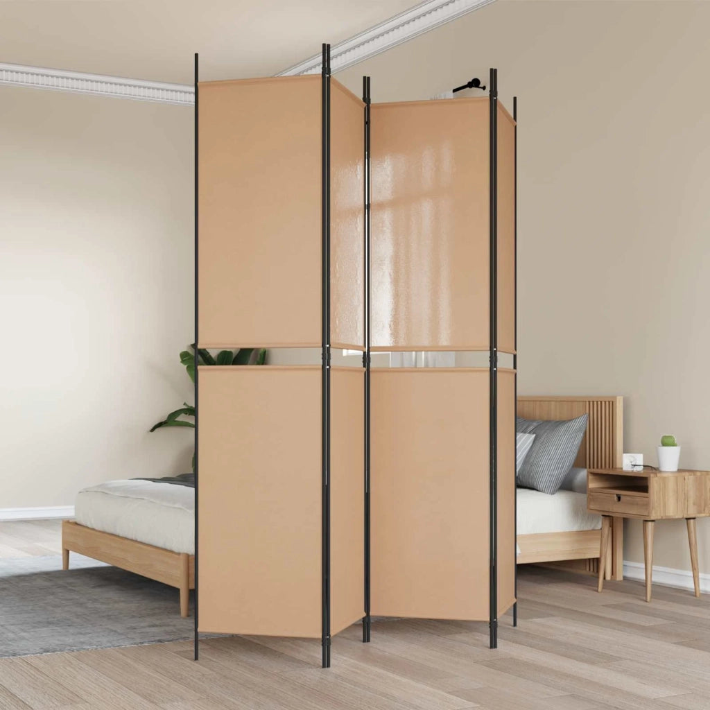 Paravento a 4 pannelli Beige 200 x 220 cm Tessuto 42039224