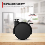 Quattro ruote mobili 30 mm - ruote di sedia con freno fino a 10 kg per rotazione - ruote di sedia per mobili da interni - ruote di sedia con bassa resistenza di rotolamento