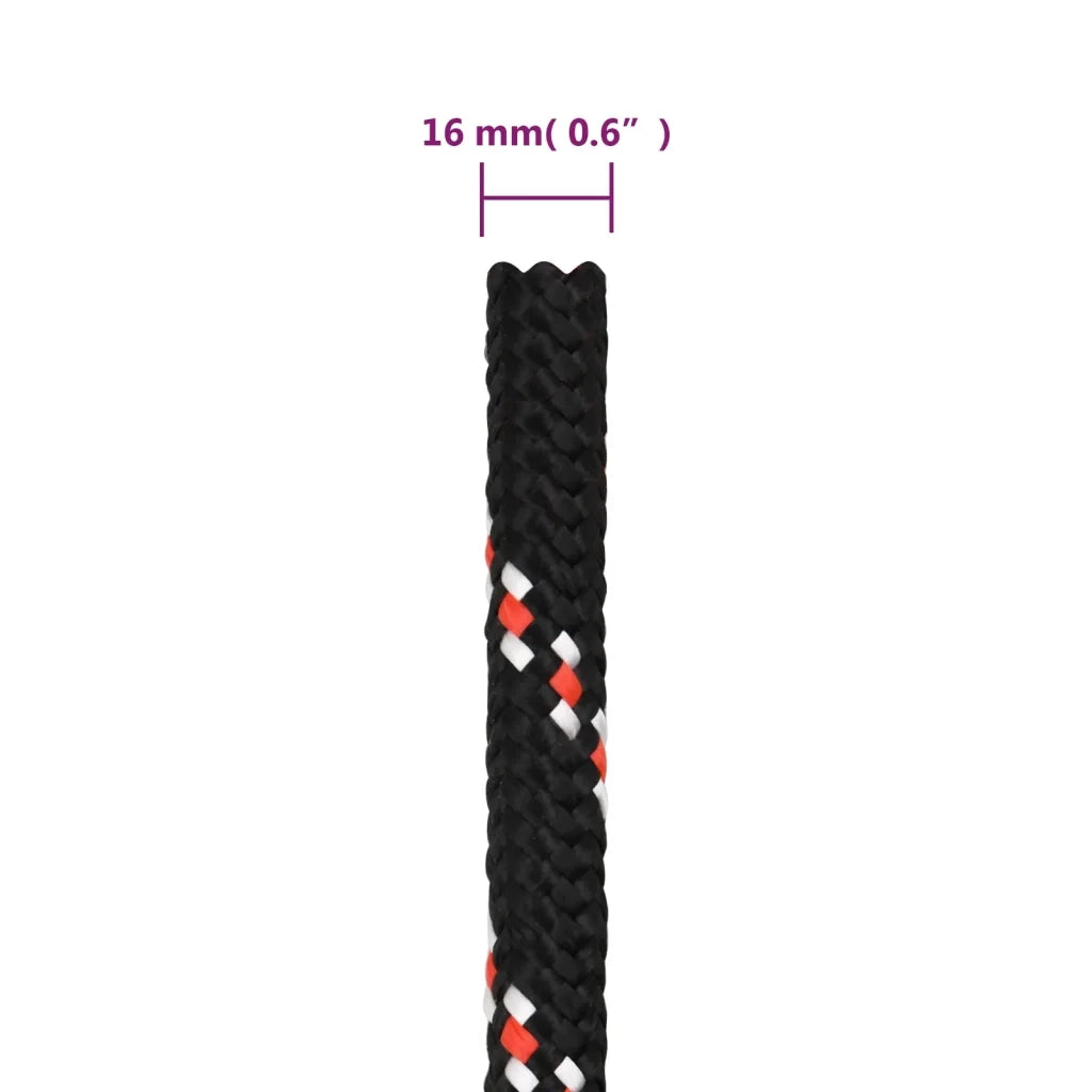 Corda Nautica Nera 16 mm 25 m in Polipropilene cod mxl 53779