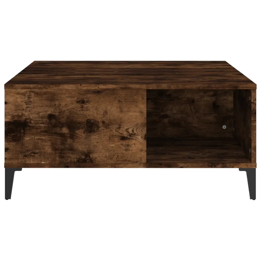 Tavolino da Salotto-Tavolino da soggiorno-Tavolo Rovere Fumo 80x80x36,5 cm Legno Multistrato 913097