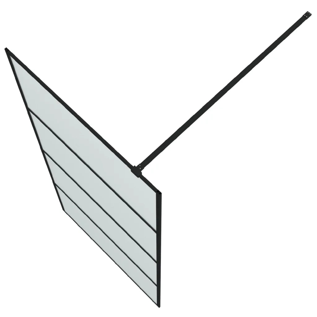 Parete Doccia Walk in Nera 90x195 cm Vetro Smerigliato ESG 152131