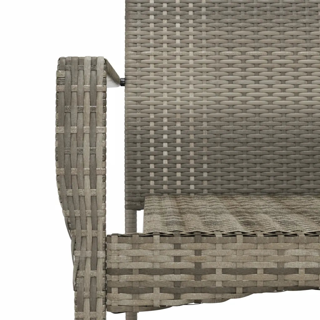 Set da Pranzo da Giardino 5 pz | Set Salotto da Giardino con Cuscini in Polyrattan Grigio