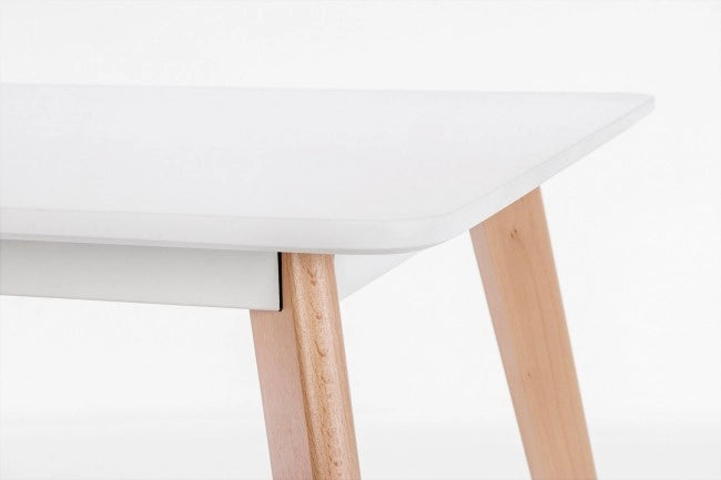 Tavolo Legno Bianco Scandinavo da Interno 120x80 - AURORA
