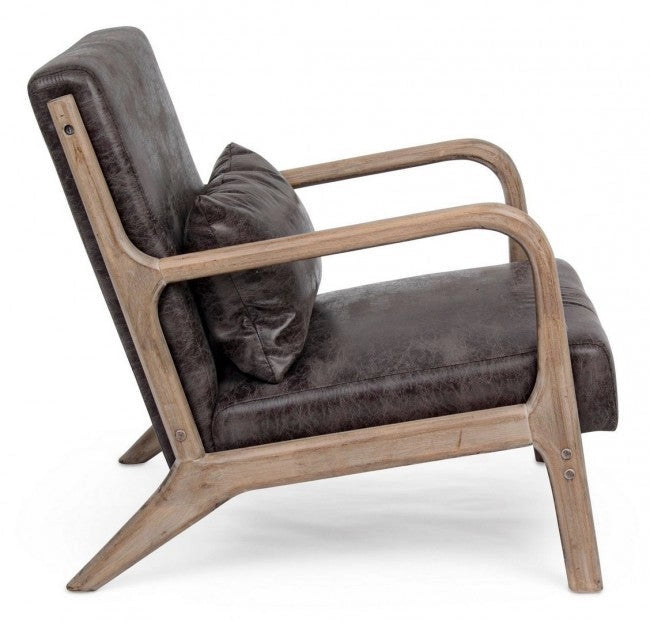 Poltrona con Cuscini Ancilla Dark in Similpelle