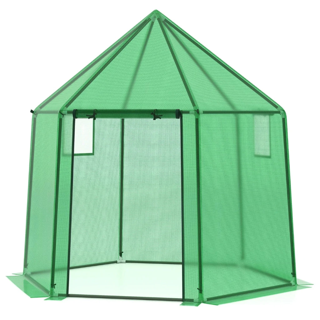 Serra da giardino 198 x 172 x 190 cm con protezione solare e ventilazione ottimale stile moderno metallo verde 20_0009828