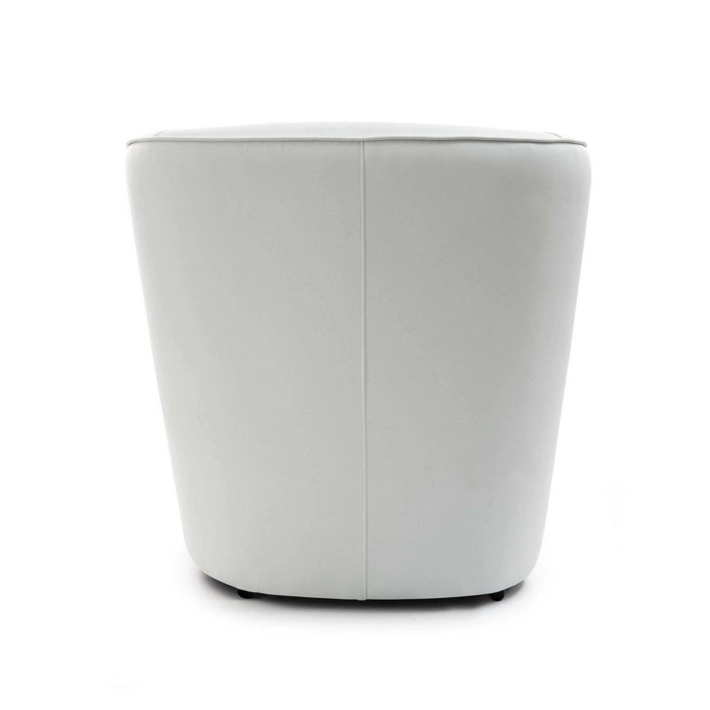 Poltrona Artello, Poltrona da salotto, 100% Made in Italy, Poltroncina relax in ecopelle, cm 70x60h74, Bianco